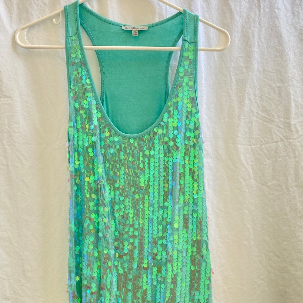 Sequins Tank Top - Size: Medium - image 2